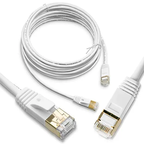 Netzwerkkabel 10m Cat6A Patchkabel Internet Ethernet LAN DSL Netzwerk F/FTP Kabel vergoldet Grau