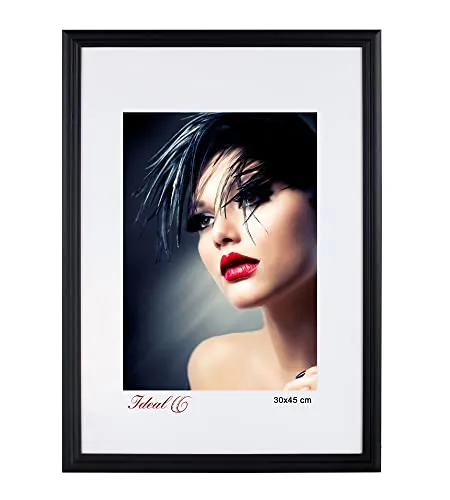 IDEAL TREND Artos Holz Bilderrahmen Acrylglas Plexi Lifestyle Foto Rahmen Collage Wanddeko Poster: Farbe: Schwarz | Format: 30x45