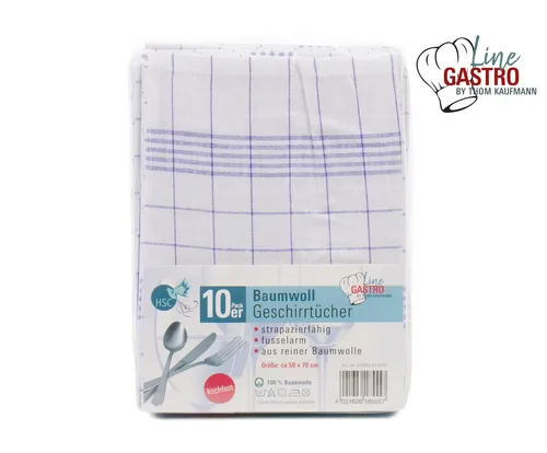 HSC Home-Style-Creation GmbH Geschirrtuch aus 100% Baumwolle, (Spar-Set, 10-tlg., bestehend aus 10 Geschirrtücher in 50 x 70 cm), saugstark und langlebig, mit Aufhängeschlaufe