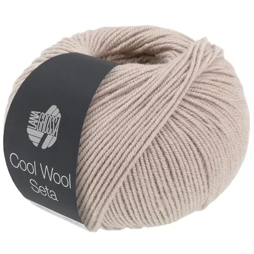 LANA GROSSA Cool Wool Seta | Cool Wool Klassiker mit Seidenanteil | Handstrickgarn aus 80% Schurwolle (Merino extrafein) & 20% Seide | 50g Wolle zum Stricken & Häkeln | 160m Garn FB 15