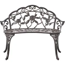 Gartenbank PIURA 88 cm Metall Dunkelbraun