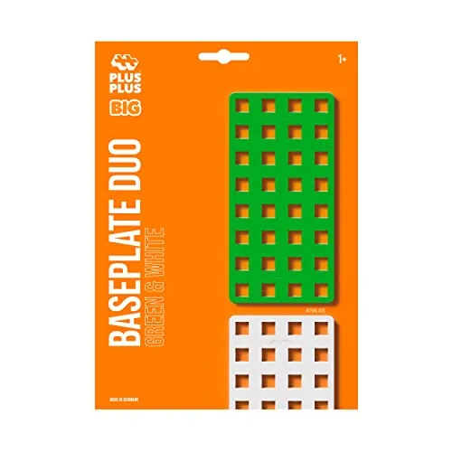 Plus-Plus 9603287 Konstruktionsspielzeug, Big Steckplatte, grün/weiß, 2 Teile
