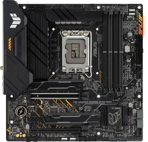 ASUS TUF Gaming B660M-PLUS WiFi Mainboard - mATX, LGA 1700, DDR5, PCIe 4.0 M.2, militärische Haltbarkeit und optimiert für Online-Gaming mit Intel WiFi 6