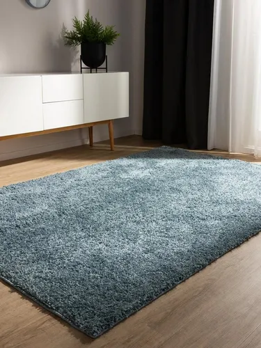benuta Basic Waschbarer Hochflor Shaggyteppich Soho Blau 60x120 cm - Vielseitiger Bettvorleger für Schlafzimmer und Wohnbereich. Der pflegeleichte Shaggyteppich aus robusten Kunstfasern ist maschinenwaschbar und bietet dank der Anti-Rutsch-Beschichtung sicheren Halt.