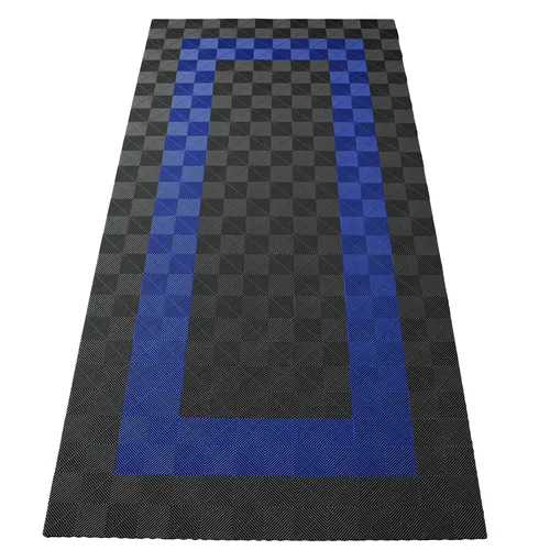 RAMROXX Performance Bodenfliesen Garagenboden 2,8mx5,6m Grau Blau Set3 - Hochwertige Kunststoffbodenfliesen für Garagen, robust und pflegeleicht. Ideal für einen langlebigen und stilvollen Garagenboden.