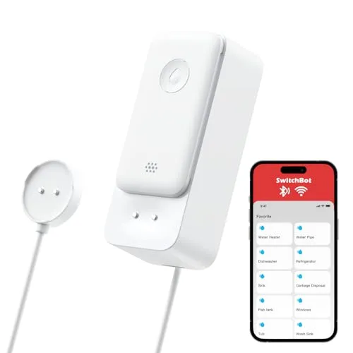 SwitchBot WLAN Wassermelder: Smart Wassersensor mit 100dB Alarm - Wassermelder für Zuhause mit IP67 wasserdichtem Design und 1m Sensorkabel. Echtzeit-Benachrichtigungen per App, kein Hub erforderlich, ideal zum Schutz vor Wasserlecks und Überschwemmungen.