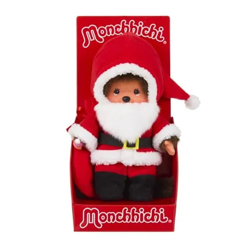 Sekiguchi Europe BV Junge im Weihnachtsmann-Outfit 20 cm - Weich- & Stoffpuppen: Niedliche Monchhichi Puppe im festlichen Weihnachtsmann-Outfit, perfekt als Geschenk für die Kleinsten und ein Highlight zur Weihnachtszeit.