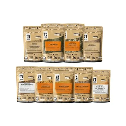 Bremer Gewürzhandel Veggie-Box, 9-tlg. Gewürze Set - Entdecken Sie die Vielfalt der vegetarischen Küche mit unserer 9-tlg. Veggie-Gewürz-Box. Ideal zum Würzen von Tofu, Currys und mehr. Perfekt als Geschenk oder zum eigenen Genuss!
