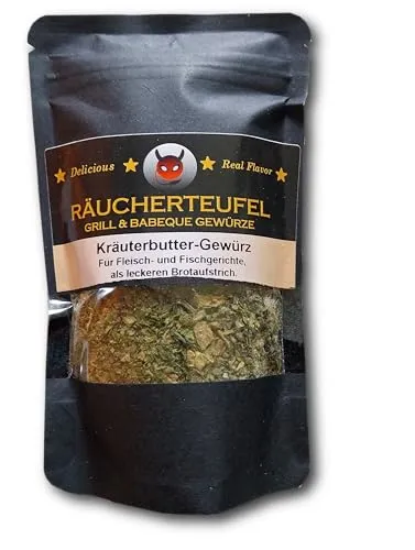 Räucherteufel Kräuterbutter-Gewürz 70g, Grill Gewürz, Gewürzmischung, Barbecue Rub, BBQ-Marinade