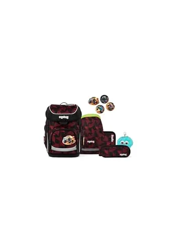 ergobag cubo Bundle Set UnaufhaltBär - Ergonomischer Schulranzen 6-teilig für die 1. Klasse - Ergonomische Anpassung für hohen Tragekomfort, perfekt für kleine und große Schulkinder. Das praktische 6-teilige Set sorgt für Ordnung und individuelle Gestaltungsmöglichkeiten.