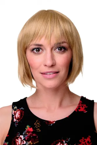 WIG ME UP - Sexy Bob Perücke Damenperücke glatt kurz Pony Blond Goldblond 703-66