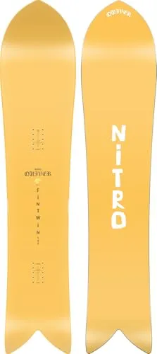 Nitro Herren Snowboard FINTWIN Board ´25, Quiver Series, Swallowtail, Cam Out Camber, Backcounty, Mid Wide Tapered