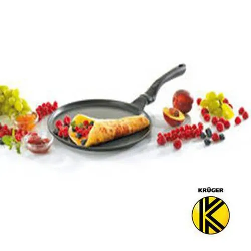 Krüger Haushaltswaren CD28 Delta Pfanne 28cm - Pfanne mit hochwertiger Antihaft-Versiegelung, ideal für Crêpes und Pfannkuchen. Optimal für fettarme Ernährung, geeignet für alle Herdarten, auch Induktion.