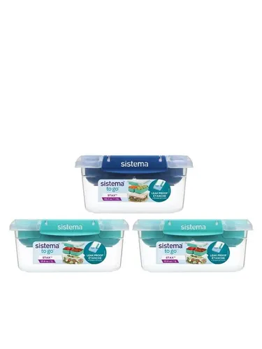 Sistema Stax To Go 3 x 1L Rectangles von Sistema