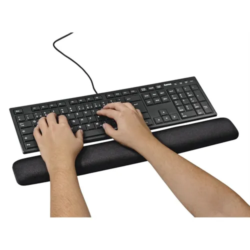 Hama Handgelenkauflage für Tastatur - Ergonomische Handballenauflage mit Memory Schaum, verhindert Karpaltunnel-Syndrom und bietet stabilen Halt