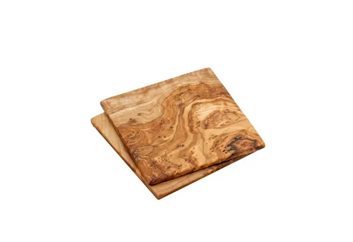 NATUREHOME Getränkeuntersetzer Holz Glas-Untersetzer Olivenholz 9 cm versch. Sets, Spar-Sets, 2-tlg., 9x9 cm, Vegan