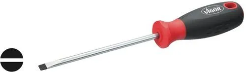 Vigor Werkstatt Schlitz-Schraubendreher 6.5mm - Schraubenzieher mit 6.5mm Klingenbreite und 150mm Klingenlänge, ideal für präzise Arbeiten in der Werkstatt.