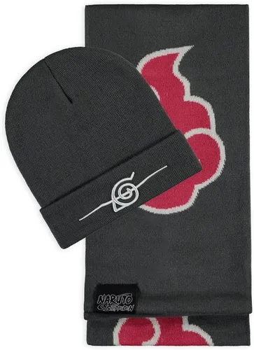 Naruto - Men's Giftset (Beanie & Scarf) - Sonstiges Spielkonsolenzubehör, stilvolles Set mit 3D-Stickerei für Anime-Fans, hält warm und zeigt deine Liebe zu Naruto und Akatsuki.