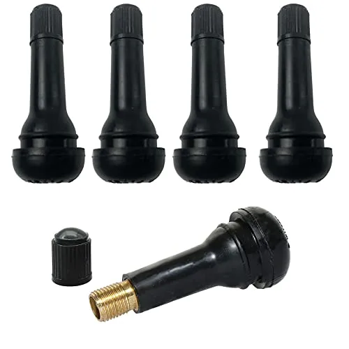 TR413 Gummiventil, Autoventil, Reifenventil Schwarz, Felgenventile, Universal, Snap-In Ventile für Reifen und Felgen, 5 Stück
