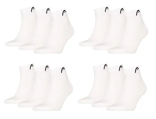 HEAD Herren Quarter Socken All Sport im 12er Pack (43-46, Weiß)