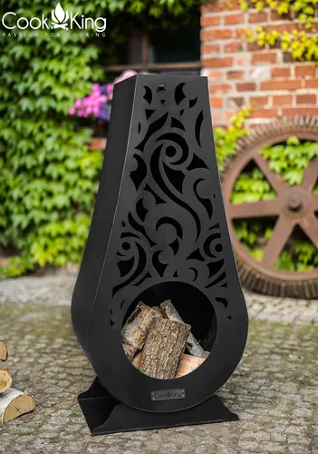 Gartenofen HAWANA - Handgemachter Gartenkamin - Feuerstellen mit hoher Verarbeitungsqualität, ideal für stimmungsvolle Abende im Garten und zum Kochen auf der oberen Platte.