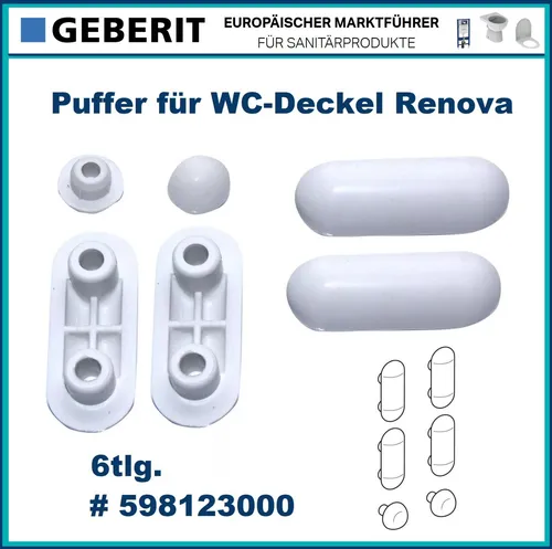 Sitzdeckelpuffer Keramag 1 Satz zu Renova Nr.1 - WC-Sitzen 598123000