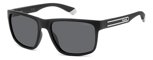 Polaroid Herren PLD 2157/S Sonnenbrille - Mattes Schwarz, 57 - Sportbrille für Herren mit polarisierenden Gläsern für optimalen Blendschutz und klare Sicht bei allen Aktivitäten.