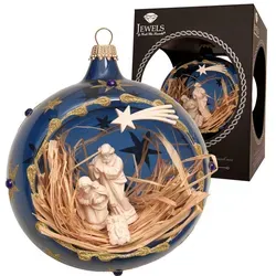 Krebs Glas Lauscha Christbaumkugel Blau, 10 cm von Krebs Glas Lauscha