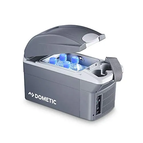 DOMETIC BordBar TB 08, tragbare Thermo-elektrische Kühlbox/Heizbox, 12V für Auto und LKW, Grau, 8 Liter