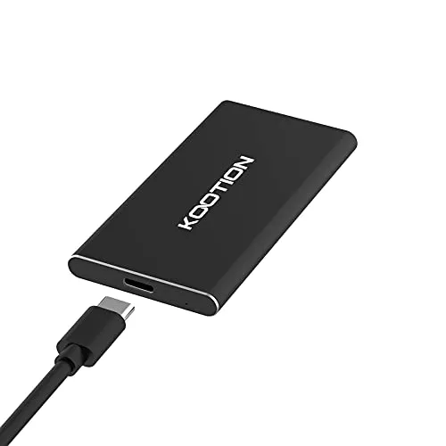 KOOTION Externe Portable SSD 250GB USB 3.1 Typ-C Schnell Solid State Drive Disk High Speed bis zu 550MB/s Festplatte Tragbar Ultra-Slim Type C 250G für Windows, MacBook, Xbox, PS3/4, 41g