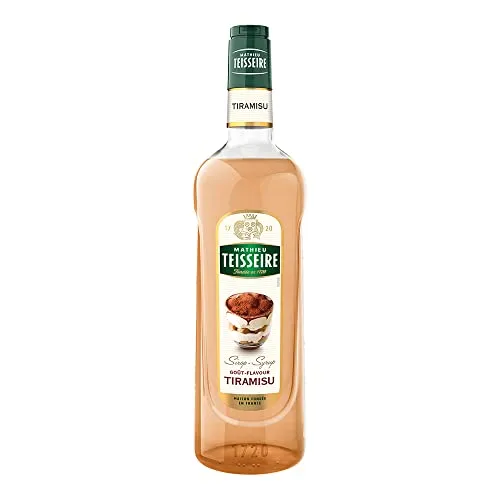 Mathieu Teisseire Tiramisu Sirup, für Getränke, Erfrischungsgetränke, Cocktails, Kaffee und Desserts, Flasche 70 cl