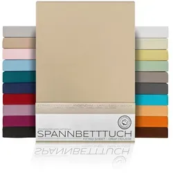 Beautex Spannbettlaken aus gekämmter Baumwolle in beige von Beautex