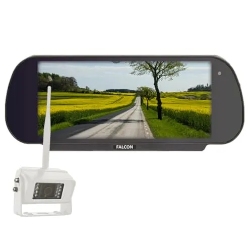 Falcon Full HD Kabellose Rückfahrkamera mit 7-Zoll Monitor - Rückfahrkamera für Auto, Wohnwagen & LKW mit 1080P HD-Qualität. Bis zu 40m Reichweite, ideal für sicheres Parken und einfache Nachrüstung.