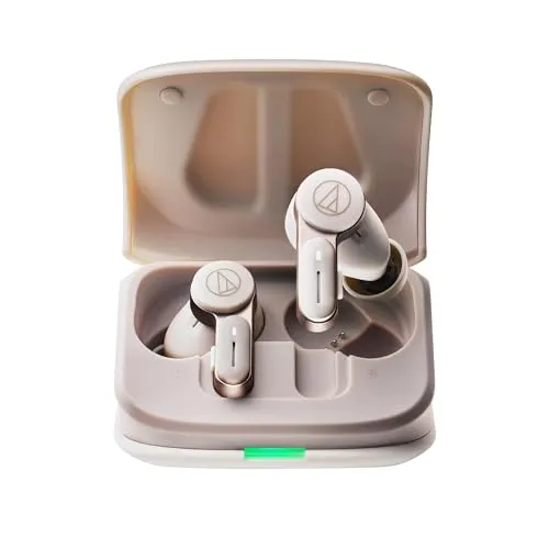 Audio-Technica ATH-TWX7 WH True Wireless In-Ear Kopfhörer - Kopfhörer mit Active Noise Cancelling, Bluetooth 5.1 und IPX4 Schutz; ideal für ungestörten Musikgenuss unterwegs.