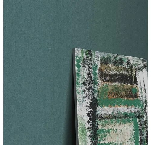 Erismann Vliestapete Uni Textil Optik Modern Struktur Petrol 10444-19 Elle Decoration