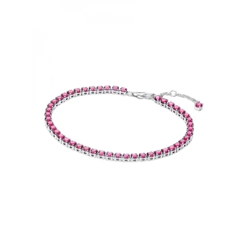 Pandora Funkelndes Rosafarbiges Tennisarmband aus Sterling-Silber - Armbänder für Damen, handgefertigt mit funkelnden Kristallen und modernem Stil, ideal für ausdrucksstarken Schmuck.
