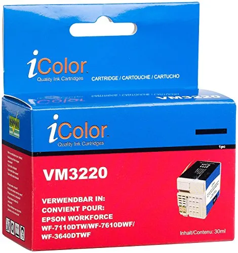 iColor Ersatzpatronen: Tintenpatrone für Epson (ersetzt T2711 / 27XL), Black XL (kompatible Tintenpatronen für Tintenstrahldrucker, Epson, Workforce wf 3620)