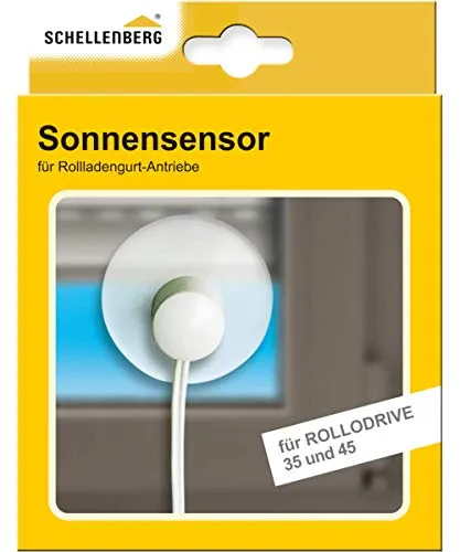Schellenberg Sonnensensor für RolloDrive 35 und 45, weiß (22746) - Intelligenter Sonnensensor für RolloDrive 35 und 45, der automatisch Rollläden steuert und so für optimalen Lichteinfall sorgt. Ideal für komfortables Wohnen und Energieeinsparung.