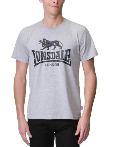 Lonsdale Herren T-Shirt normale Passform LOGO, Grau, 3XL