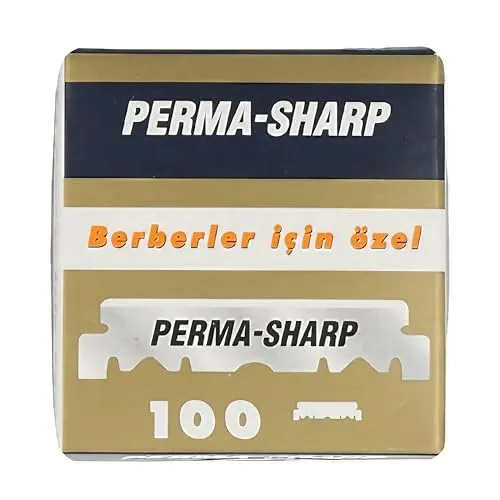 Perma-Sharp Rasierklingen mit gerader Kante für den Einsatz in professionellen Friseurrasierern – neue Verpackung 100