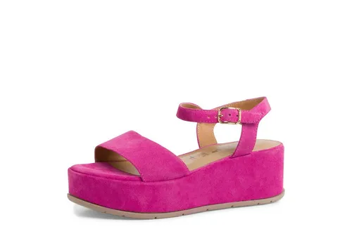 Tamaris Sandalette in Pink Suede - Wanderschuhe in Größe 41, aus hochwertigem Leder, ideal für stilvolle Outdoor-Aktivitäten und bequemes Tragegefühl.