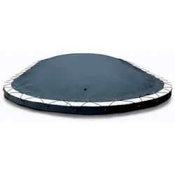 AirDeluxe Ovale aufblasbare Poolplane - Winter Poolabdeckung (8,00m x 4,00m, Anthrazit) - Stabile Poolabdeckung aus hochwertigem LKW-Planenmaterial, schimmelresistent und UV-stabilisiert. Ideal für den Winter, Made in Germany.