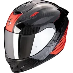 Scorpion EXO-1400 Evo Air II Luma - Schwarz/Rot - XL - Motorradhelm mit innovativem Top-Super-Belüftungssystem für optimale Kühlung und Geräuschreduktion, ideal für lange Touren.
