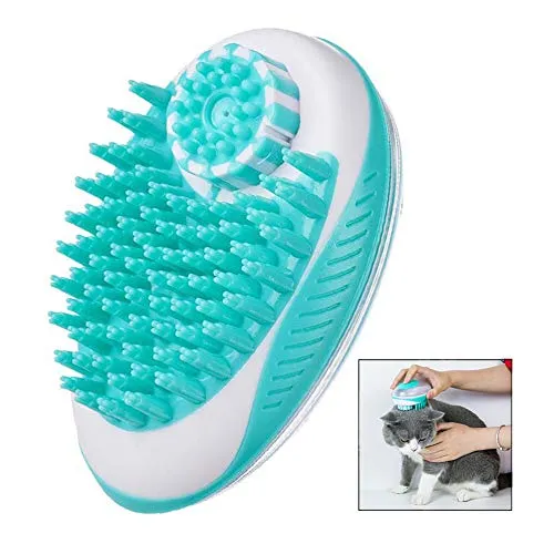 iwobi Haustier Badebürste Hundebürste Katzenbürste mit Extra Weichen Silikon Borsten Massagebürste für Hunde und Katzen