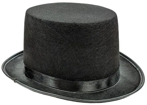 Quickdraw Schwarz Hoch Zylinder Hart Zylinder Erwachsene Zauberer Viktorianisch Zirkusdirektor