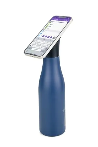 TROIKA Thermoflasche MagSafe Trinkflasche MagSafe mit magnetischem Verschluss als Handyhalterung STAND BY ME mit 550 ml Fassungsvermögen, lebensmittelecht, aus Edelstahl, blau
