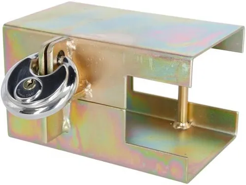 LAS 11801 Kastensicherung Anhängerschloss - Schlösser für Anhängerkupplungen, sicherer Diebstahlschutz mit Bügelschloss und abgeschrägten Ecken für Wohnwagen und Anhänger, verhindert An- und Abkuppeln.