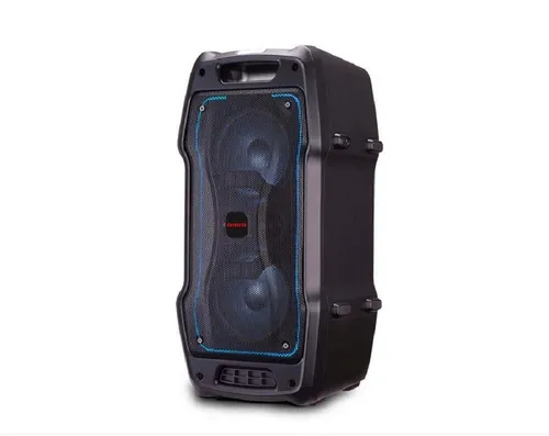 Aiwa KBTUS-400 BT Karaokemaschine - Schwarz - Lautsprecher mit integriertem Bluetooth und LED-Beleuchtung, ideal für Karaoke-Partys und Musikgenuss unterwegs.