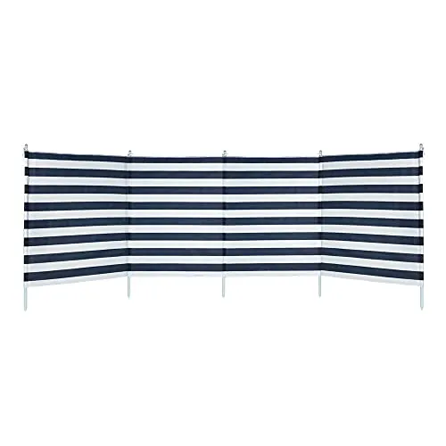 AKTIVE Windschutz, 4 Paneele, blau gestreift (52786)