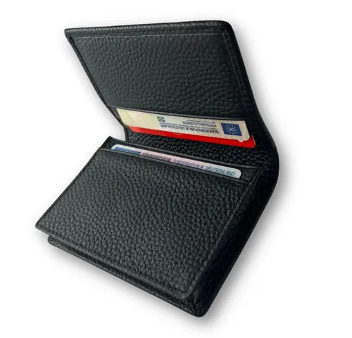 Fomax Kartenetui für EC-Karten oder Visitenkarten, 100% Echtleder, schlichtes Design, für bis zu 20 EC-Karten, Visitenkarten oder Geldscheine